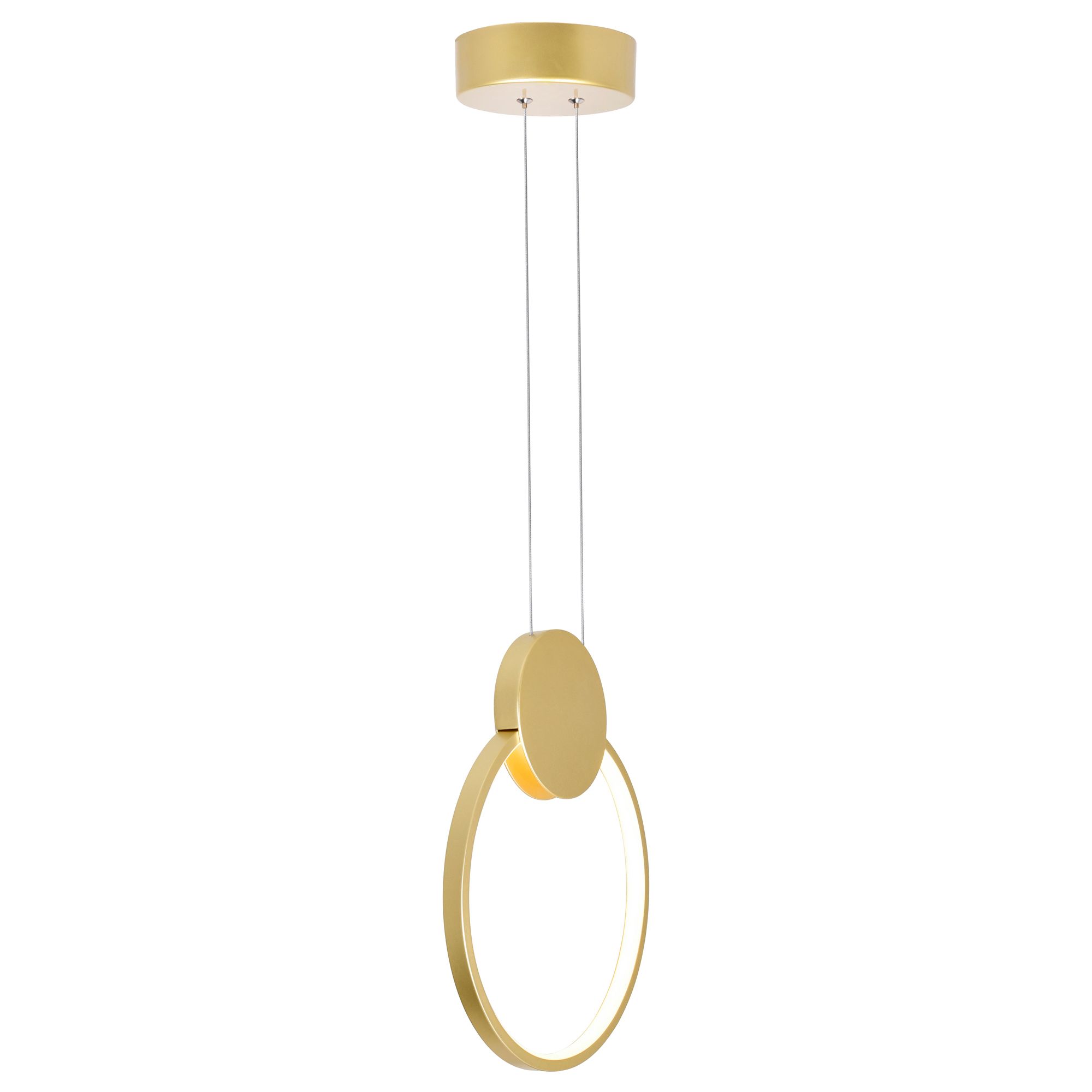 Image 3 Pulley Integrated LED 12in Satin Gold Mini Pendant more views