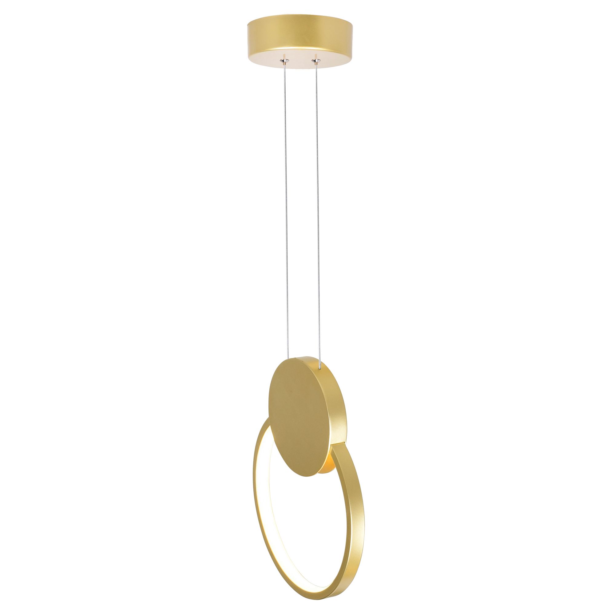 Image 4 Pulley Integrated LED 12in Satin Gold Mini Pendant more views
