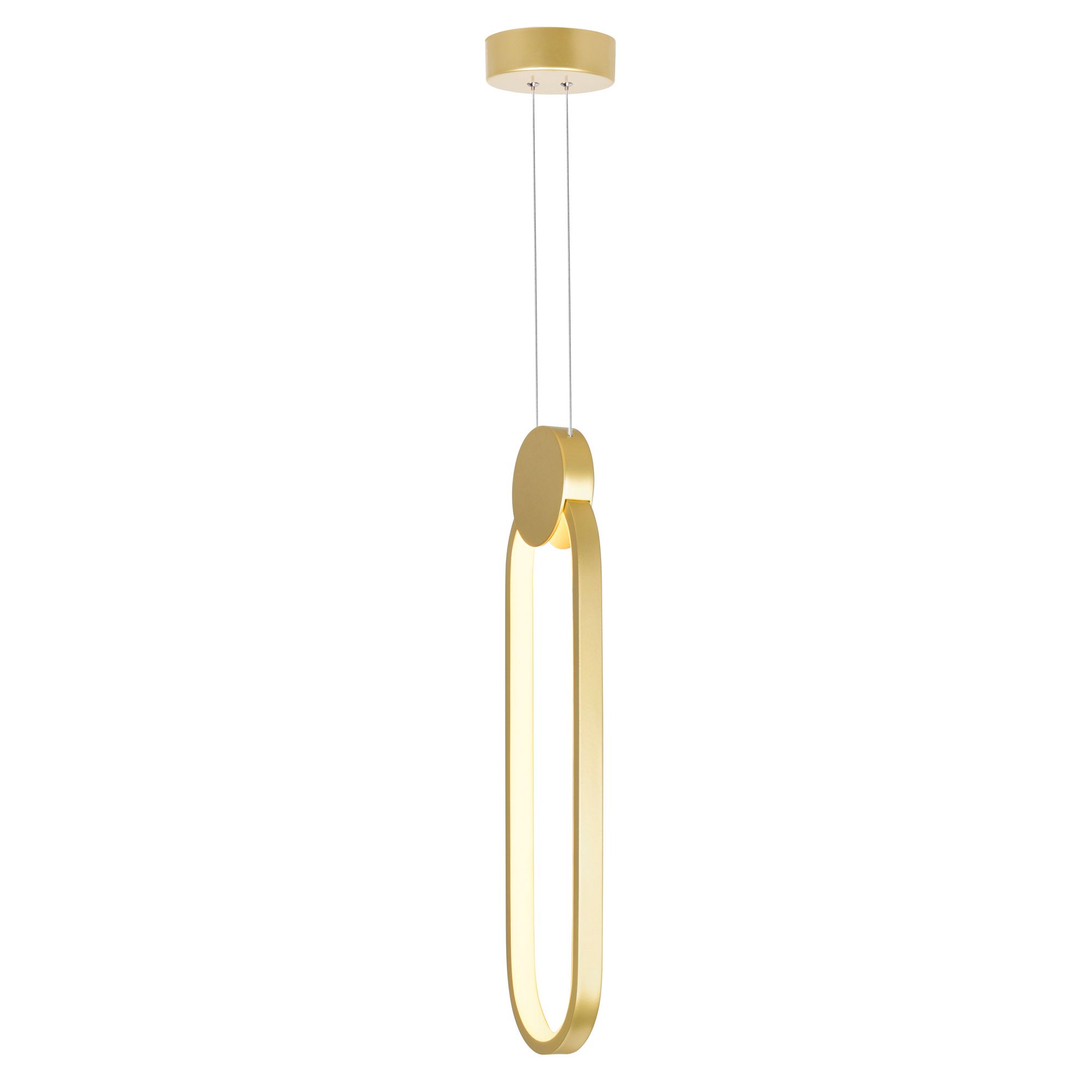 Image 2 Pulley Integrated LED 4in Satin Gold Mini Pendant more views