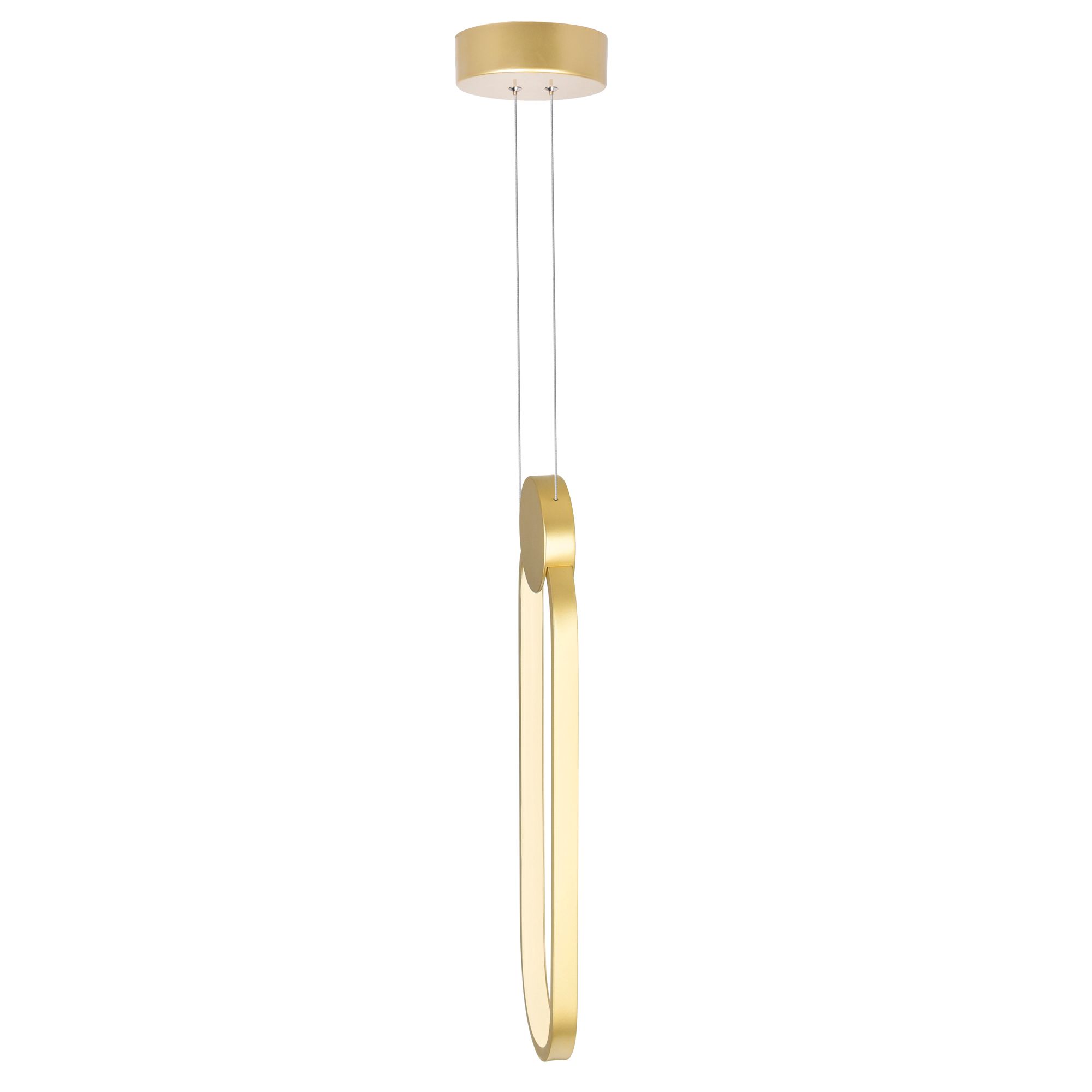 Image 3 Pulley Integrated LED 4in Satin Gold Mini Pendant more views