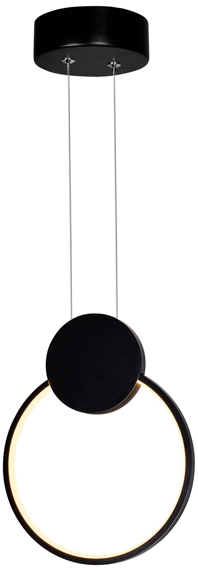 Pulley Integrated LED 8in Black Mini Pendant