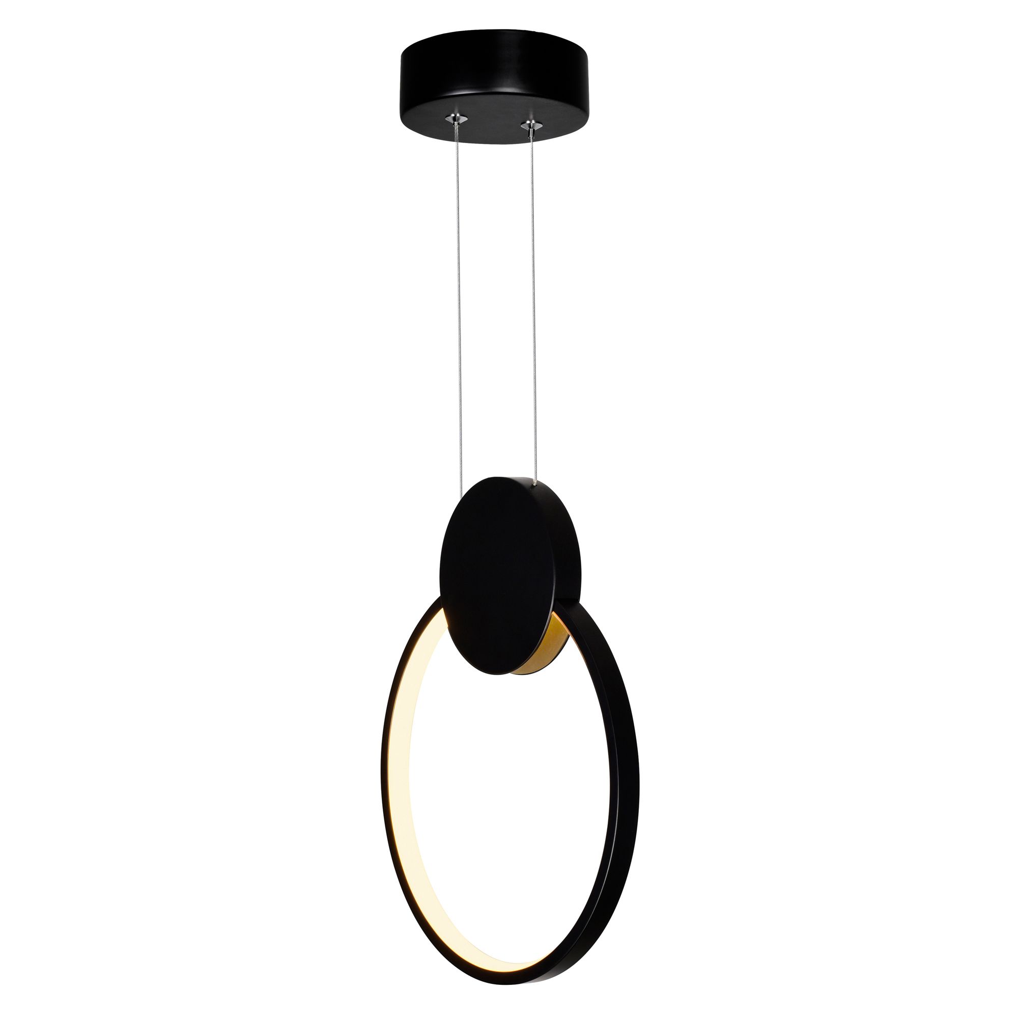 Image 2 Pulley Integrated LED 8in Black Mini Pendant more views