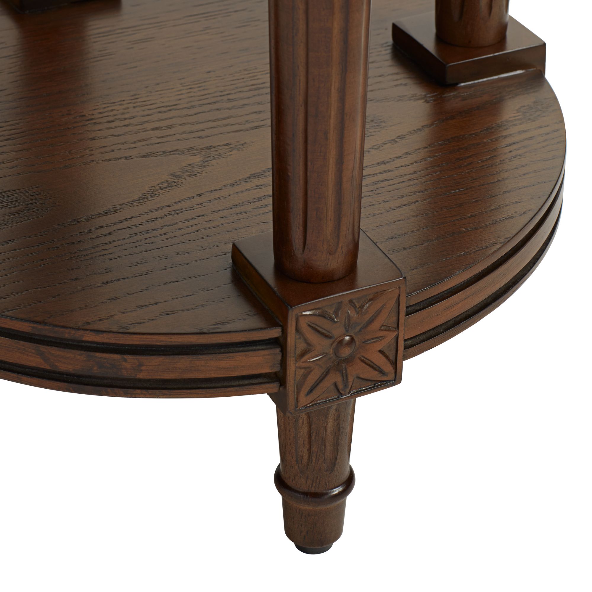Image 3 Pullman 16" Wide Distressed Walnut Finish Round End Table more views