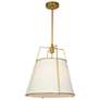 Thumbnail1 of Pullman 17" Wide 3-Light Brass Pendant With Cream Linen Shade