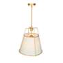 Thumbnail3 of Pullman 17" Wide 3-Light Brass Pendant With Cream Linen Shade more views