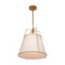 Thumbnail4 of Pullman 17" Wide 3-Light Brass Pendant With Cream Linen Shade more views