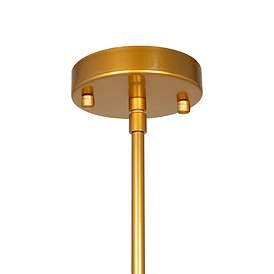 Image5 of Pullman 17" Wide 3-Light Brass Pendant With Cream Linen Shade more views