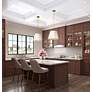 6_Pullman 17" Wide 3-Light Brass Pendant With Cream Linen Shade more views