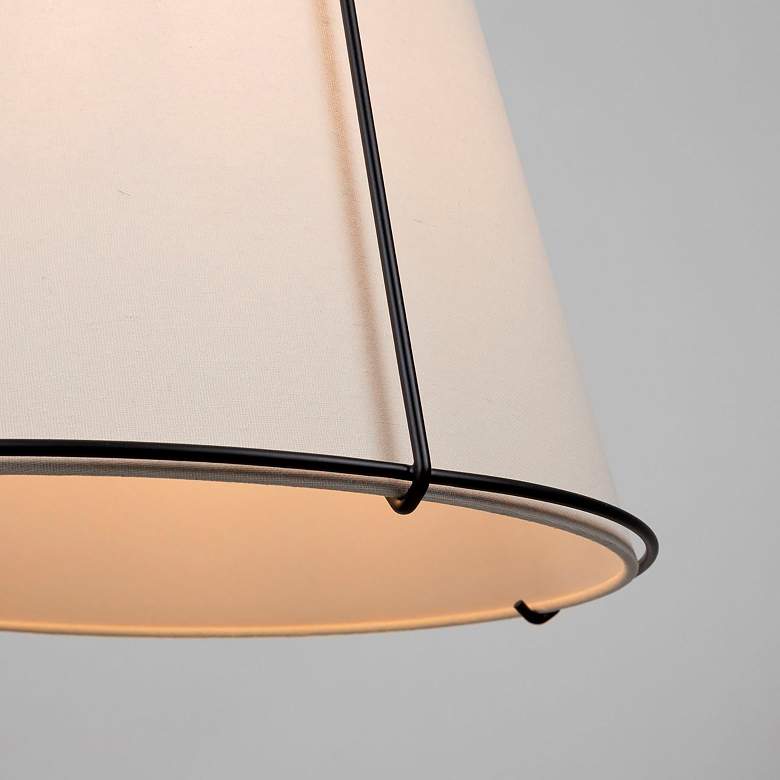 Image 7 Pullman 17" Wide 3-Light Brass Pendant With Cream Linen Shade more views