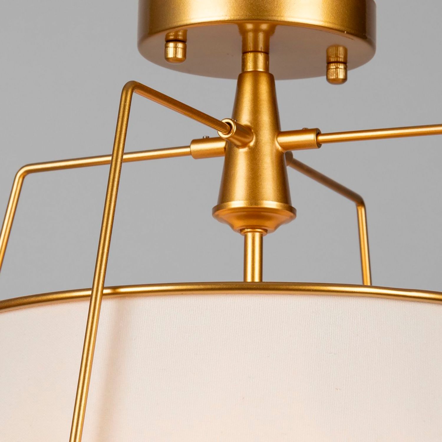 Pullman 17" Wide Brass Drum Ceiling Light