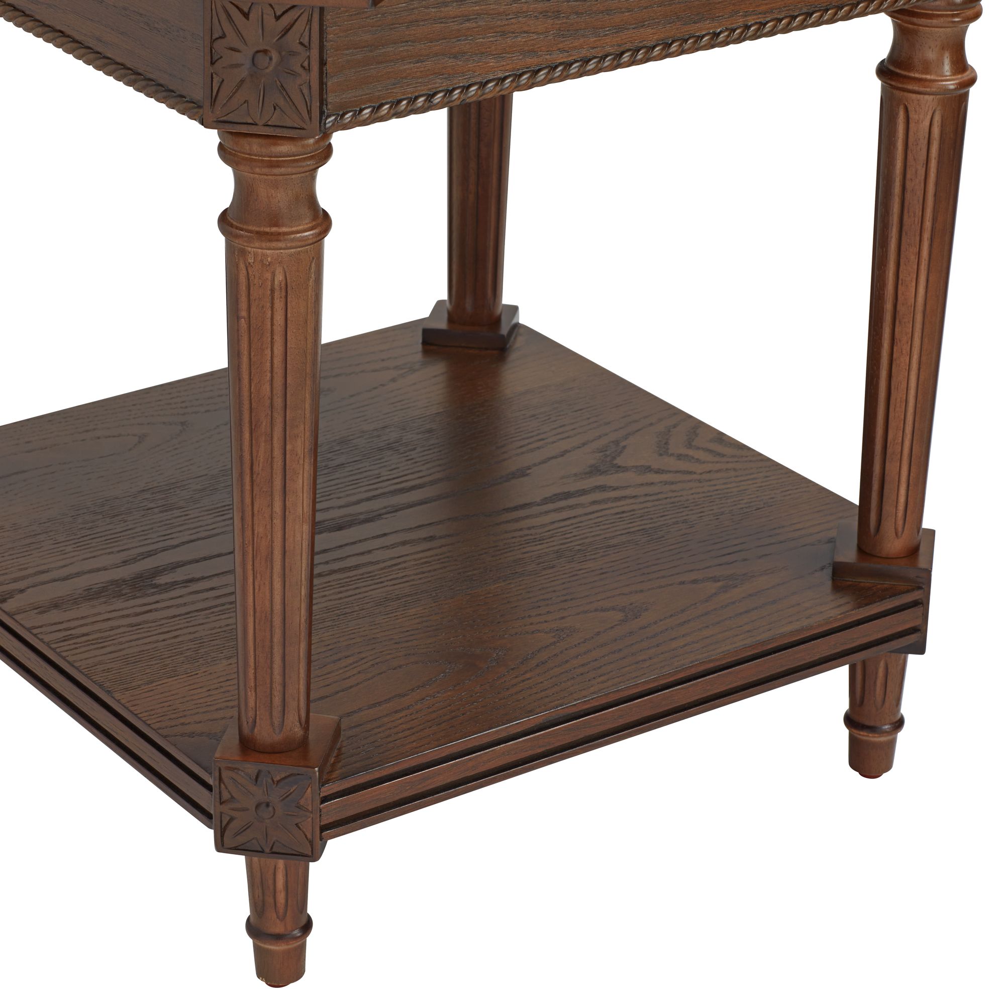 Image 3 Pullman 22" Wide Distressed Walnut Wood Square End Table more views