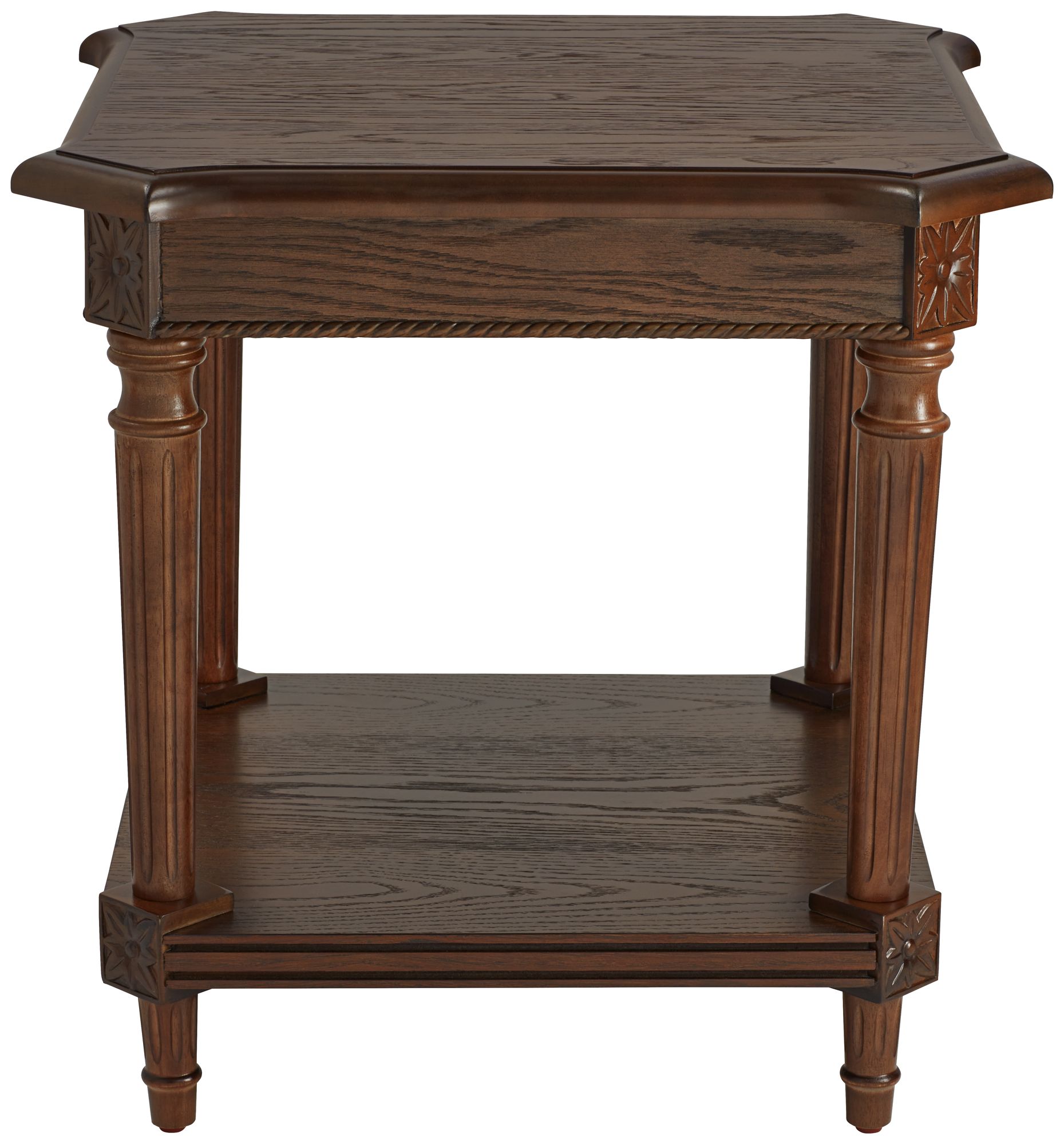 Image 5 Pullman 22" Wide Distressed Walnut Wood Square End Table more views