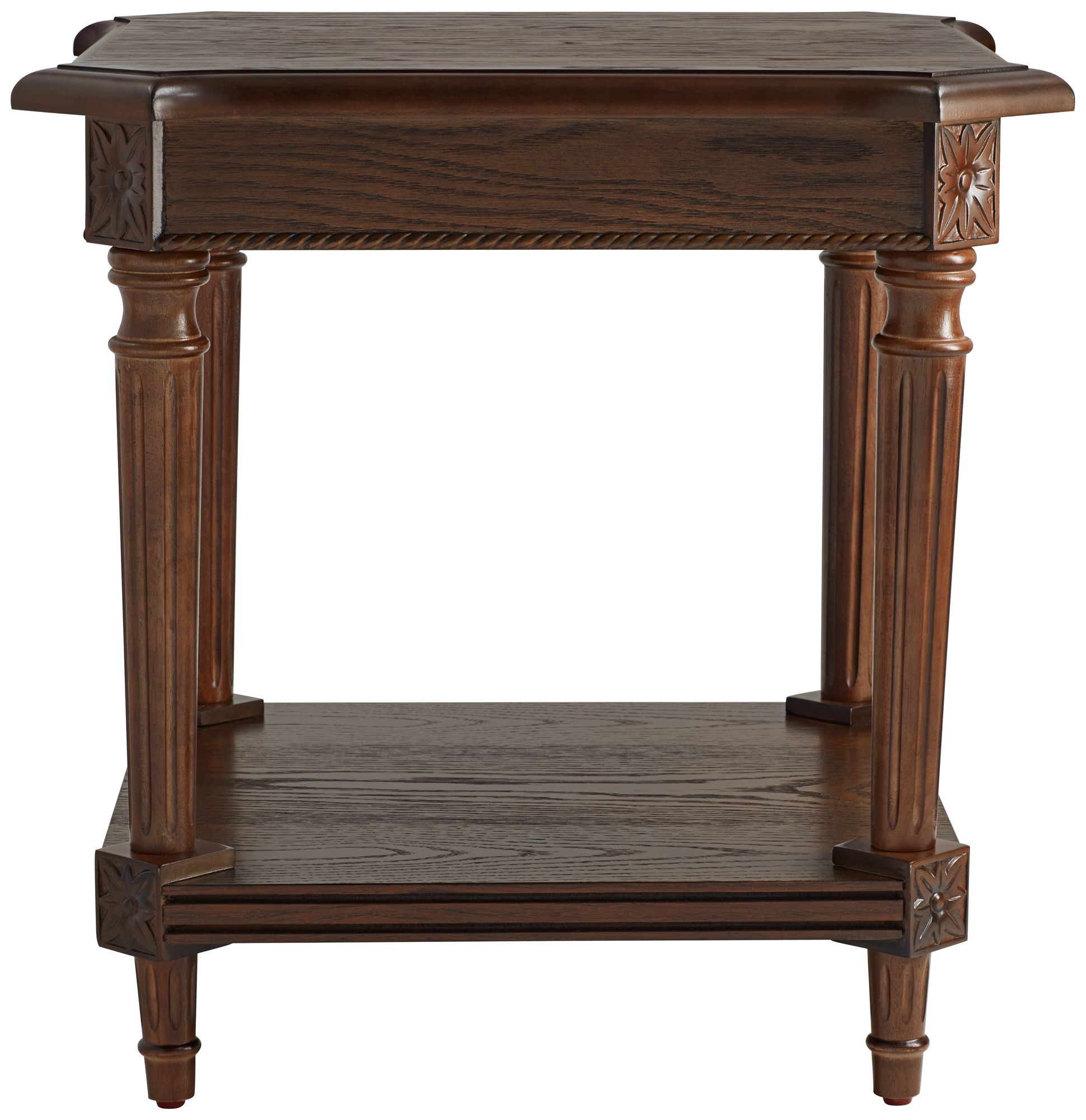 Image 6 Pullman 22" Wide Distressed Walnut Wood Square End Table more views