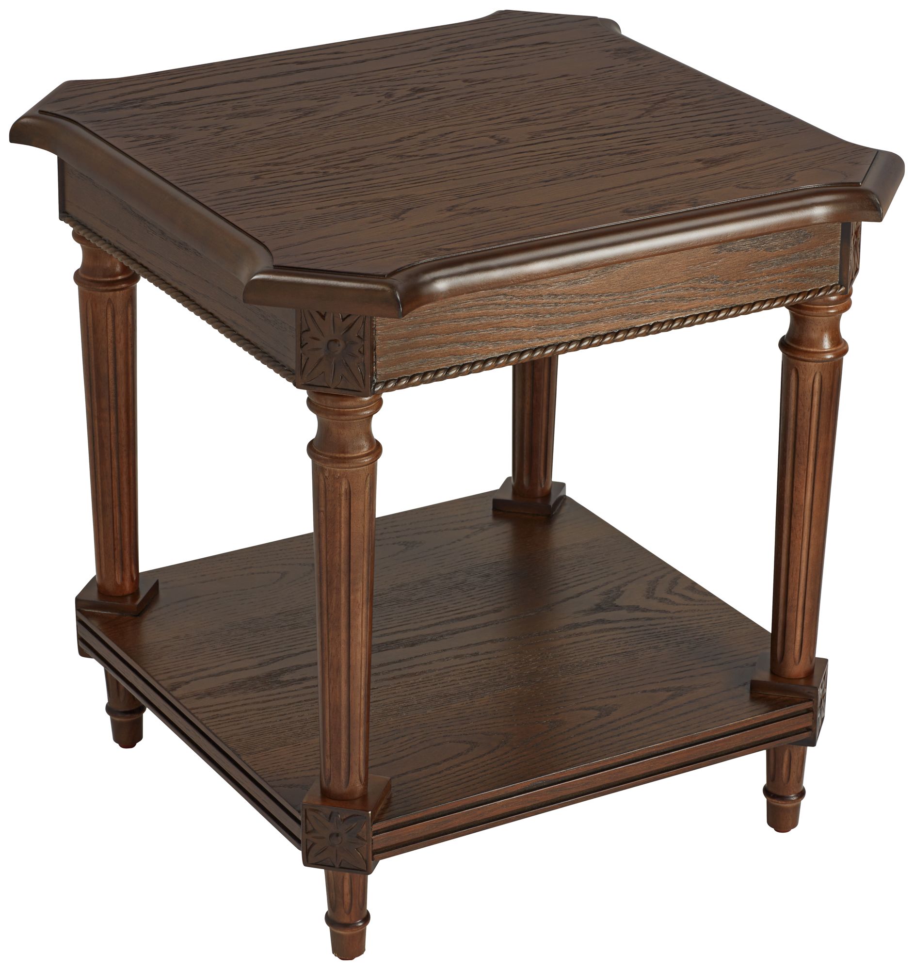 Image 7 Pullman 22" Wide Distressed Walnut Wood Square End Table more views