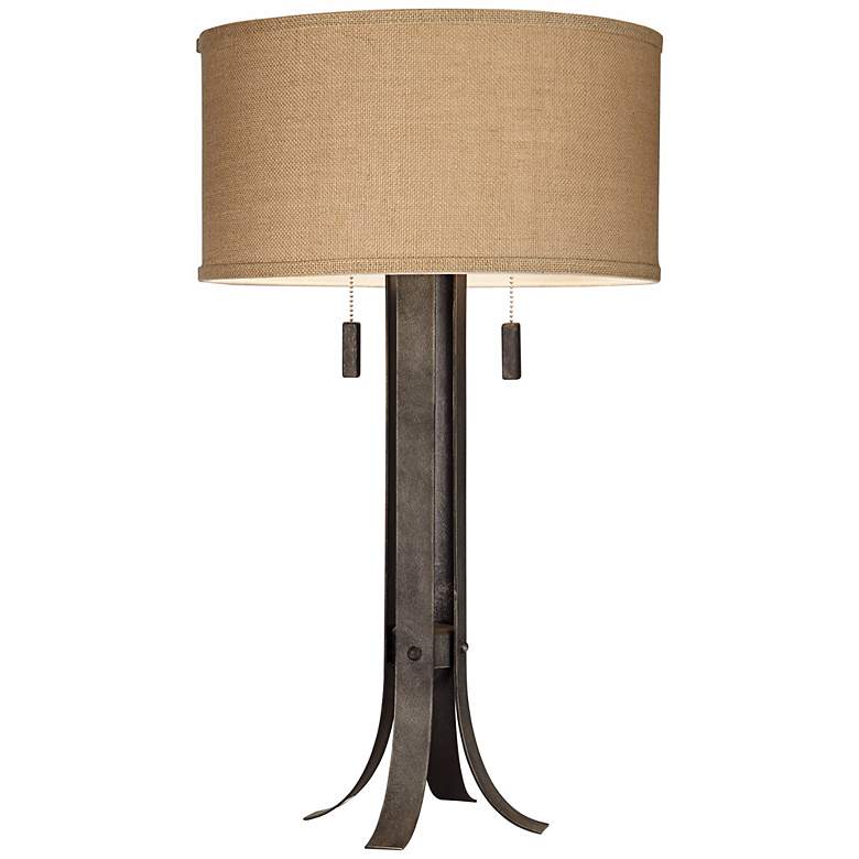 Pullman 32 inch High Two-Light Wrought Iron Table Lamp more views