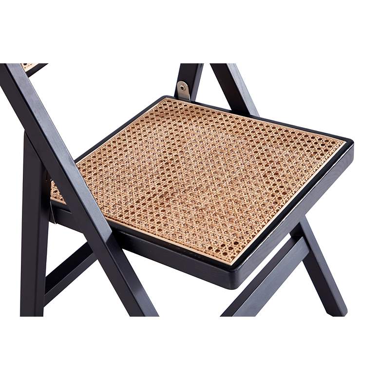 Image 6 Pullman Black Wood and Cane Folding Dining Chairs Set of 4 more views