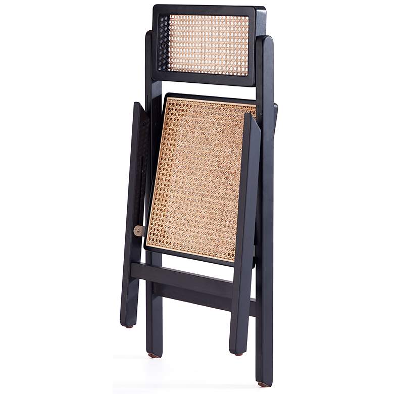 Image 7 Pullman Black Wood and Cane Folding Dining Chairs Set of 4 more views
