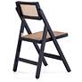Pullman Black Wood Cane Folding Dining Chairs Set of 2