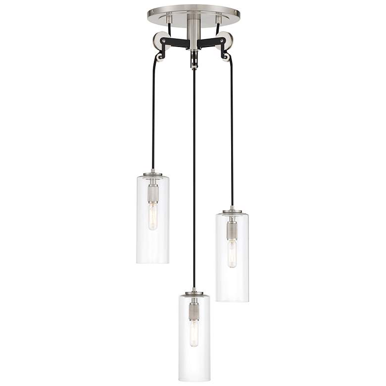 Image 2 Pullman Junction 12 1/4"W Brushed Nickel Multi-Light Pendant