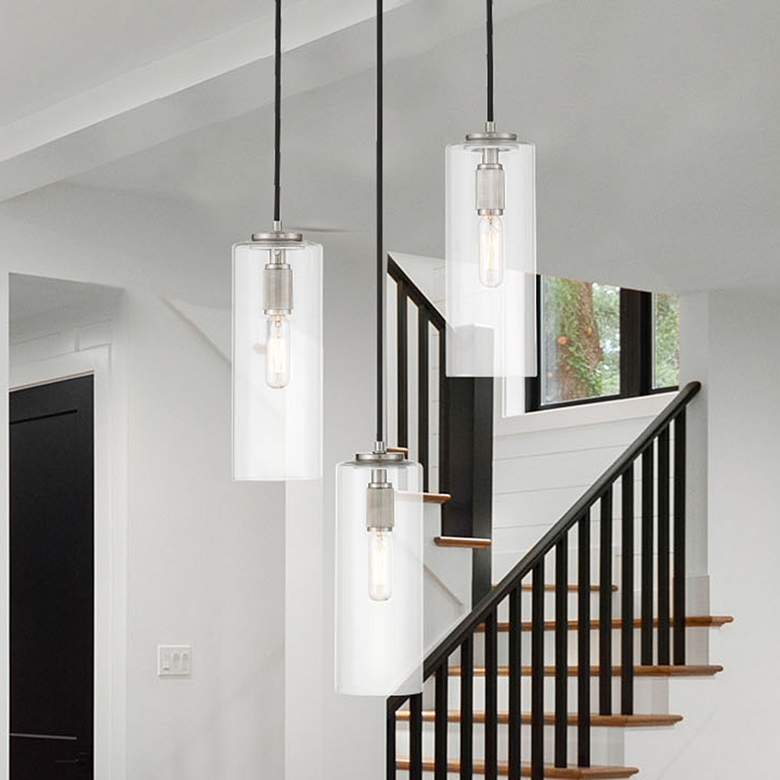 Image 1 Pullman Junction 12 1/4"W Brushed Nickel Multi-Light Pendant