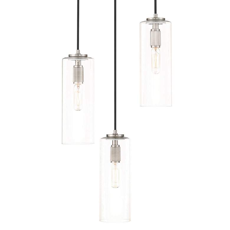 Image 3 Pullman Junction 12 1/4"W Brushed Nickel Multi-Light Pendant more views
