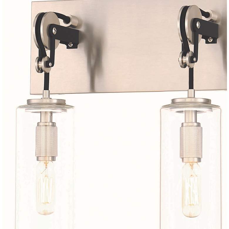 Image 2 Pullman Junction 12 3/4 inchH Brushed Nickel 2-Light Wall Sconce more views