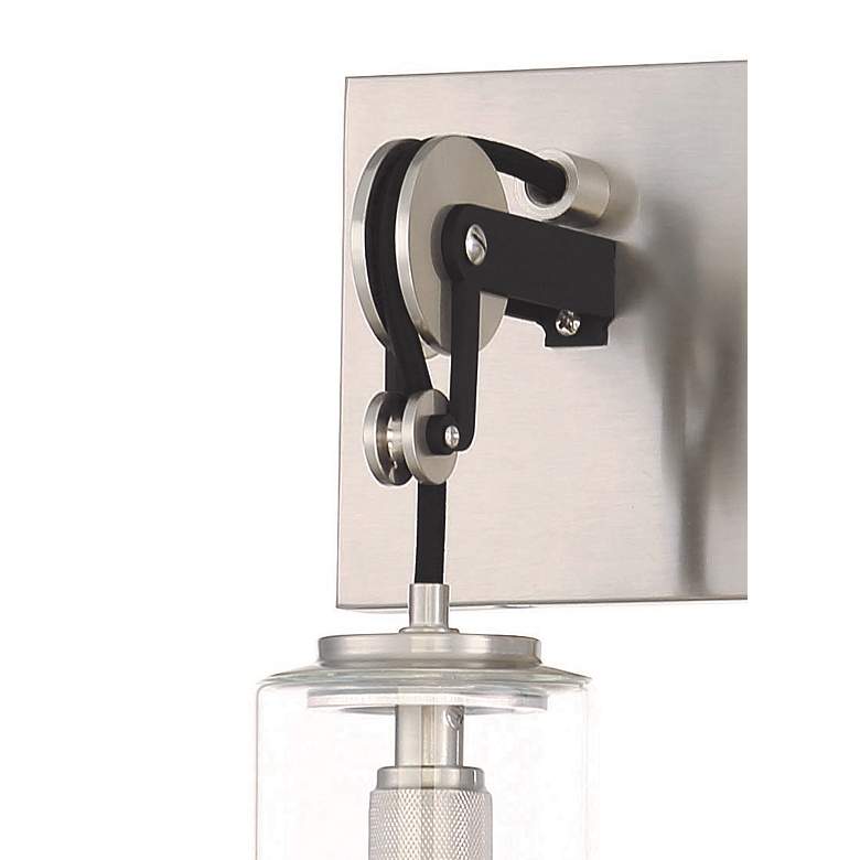 Image 3 Pullman Junction 12 3/4"H Brushed Nickel 2-Light Wall Sconce more views