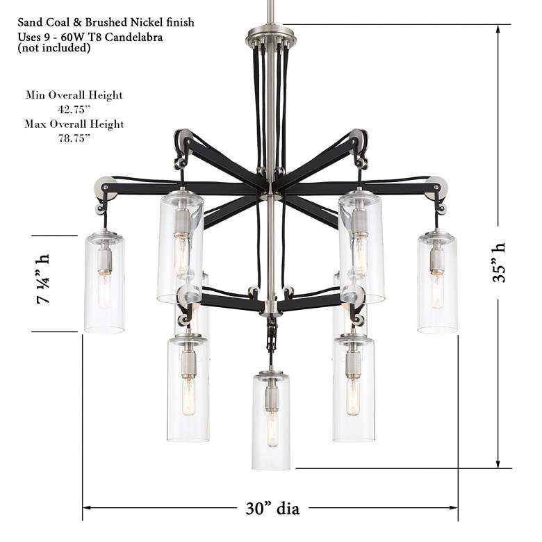 Image 5 PULLMAN JUNCTION - 9 LIGHT CHANDELIER more views