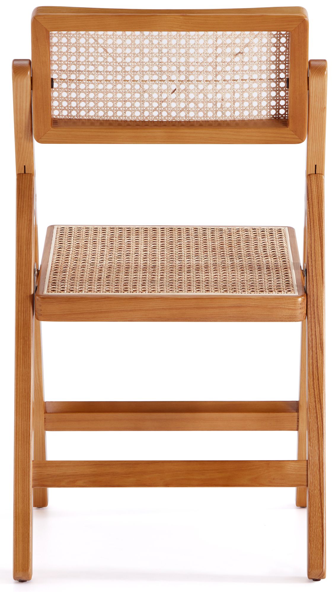 Pullman Nature Wood and Cane Folding Dining Chairs Set of 4 in scene