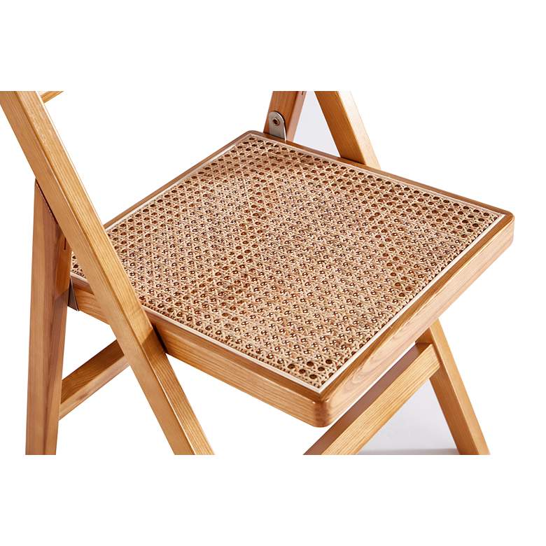 Image 6 Pullman Nature Wood Cane Folding Dining Chairs Set of 2 more views