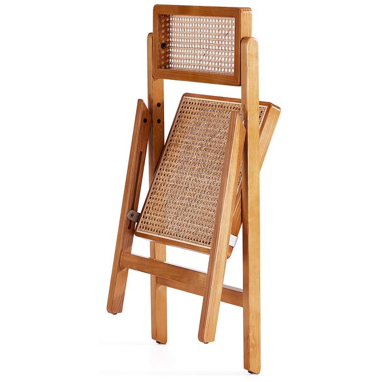 Image 7 Pullman Nature Wood Cane Folding Dining Chairs Set of 2 more views