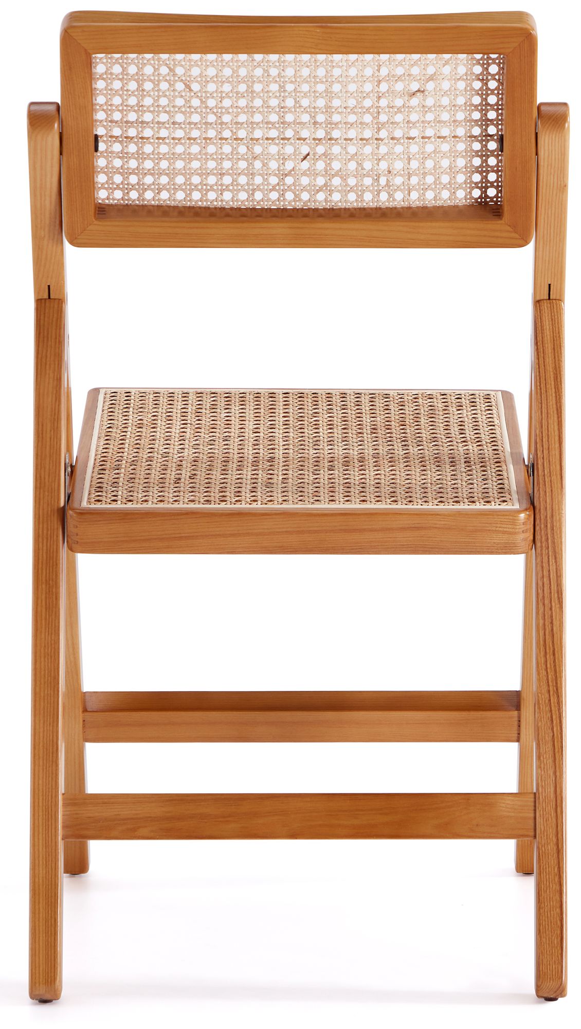 Pullman Nature Wood Cane Folding Dining Chairs Set of 2