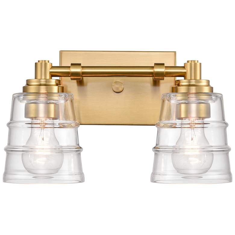 Image 1 Pulsate 13 inch Wide 2-Light Vanity Light - Satin Brass