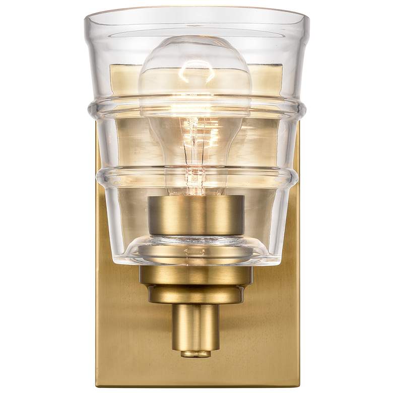 Image 1 Pulsate 4.5" Wide 1-Light Vanity Light - Satin Brass