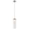 Pulse; LED Mini Pendant with Clear Crackle Glass; Brushed Nickel Finish