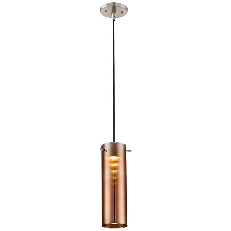 Image 1 Pulse; LED Mini Pendant with Copper Glass; Brushed Nickel Finish