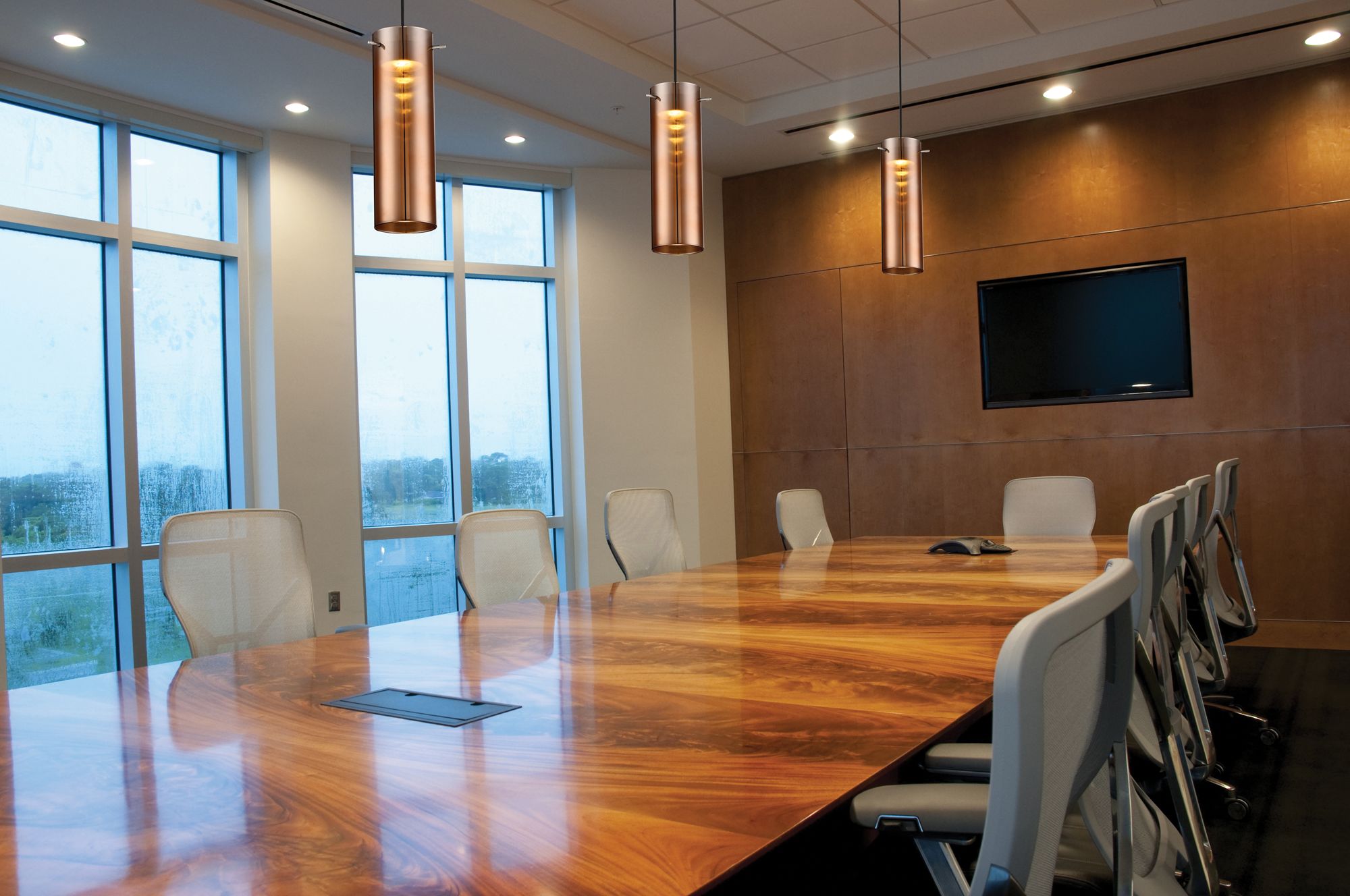 Image 2 Pulse; LED Mini Pendant with Copper Glass; Brushed Nickel Finish more views