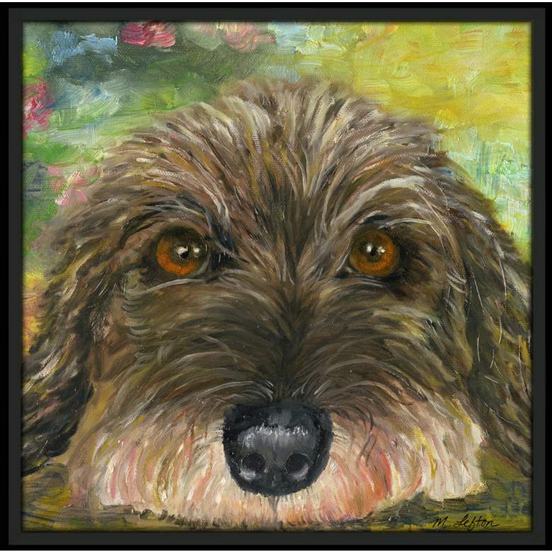 Image 1 Puppy Eyes 37 1/2 inch Square Black Giclee Wall Art