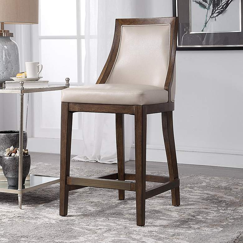 Image 2 Purcell 26 3/4" Cappuccino Faux Leather Counter Stool