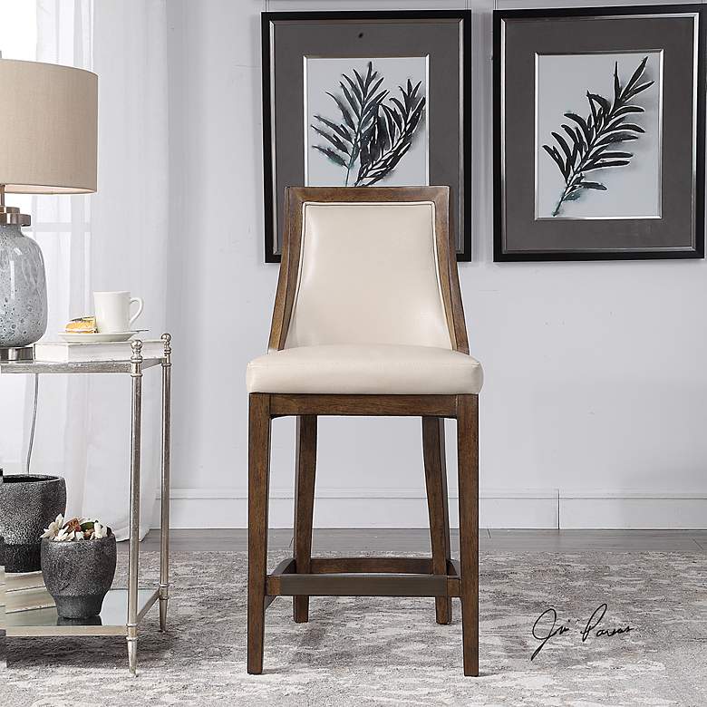 Image 7 Purcell 26 3/4" Cappuccino Faux Leather Counter Stool more views