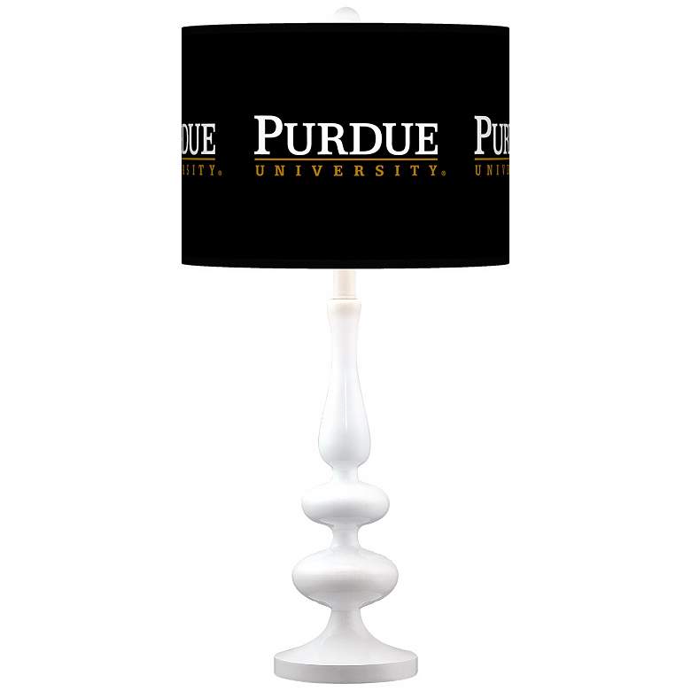 Image 1 Purdue University Gloss White Table Lamp