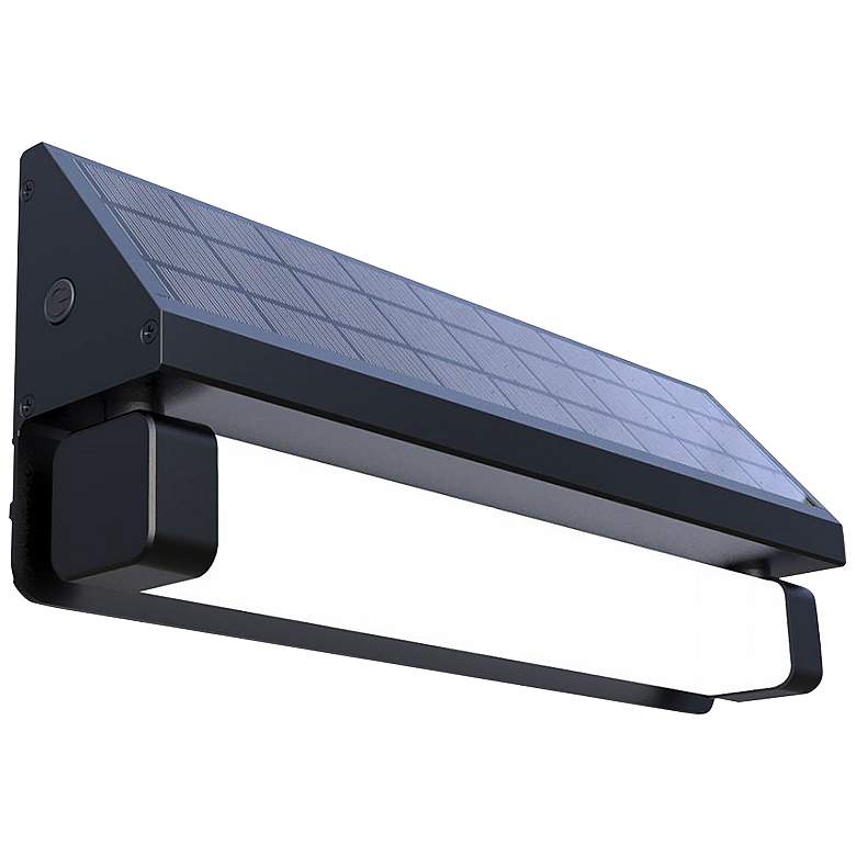 Pure Digital 11 4/5&quot; Wide Black LED Outdoor Solar Powered Light