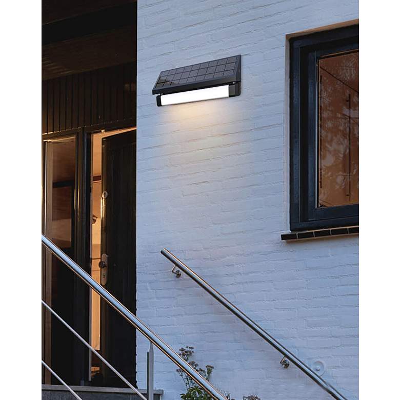 Image 4 Pure Digital 11 4/5" Wide Black LED Outdoor Solar Powered Light more views