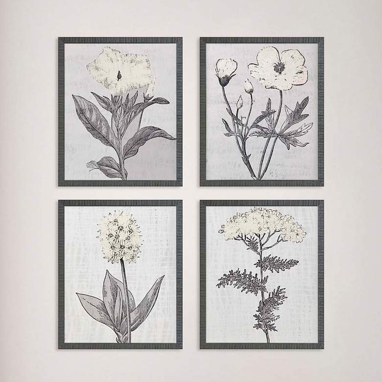 Image 2 Pure Garden 22 inch High 4-Piece Giclee Framed Wall Art Set