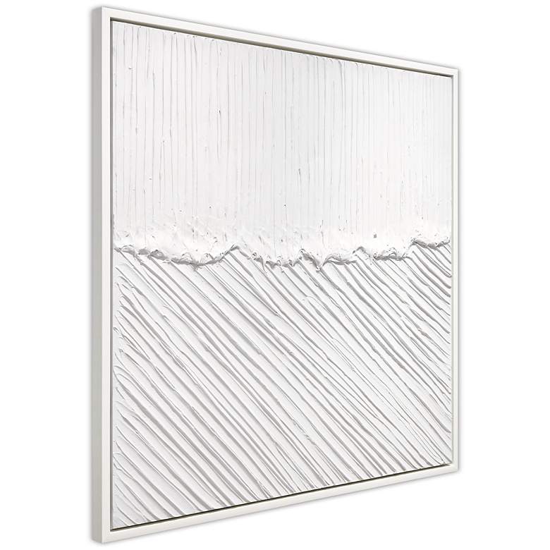 Image 3 Pure Serenity Heavily Textured Hand Painted White Framed Canvas Wall Art more views