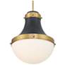 2_Purelight 16 1/4"W Dark Matte Black and Brass Pendant Light