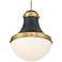 Purelight 16 1/4"W Dark Matte Black and Brass Pendant Light