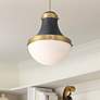 1_Purelight 16 1/4"W Dark Matte Black and Brass Pendant Light
