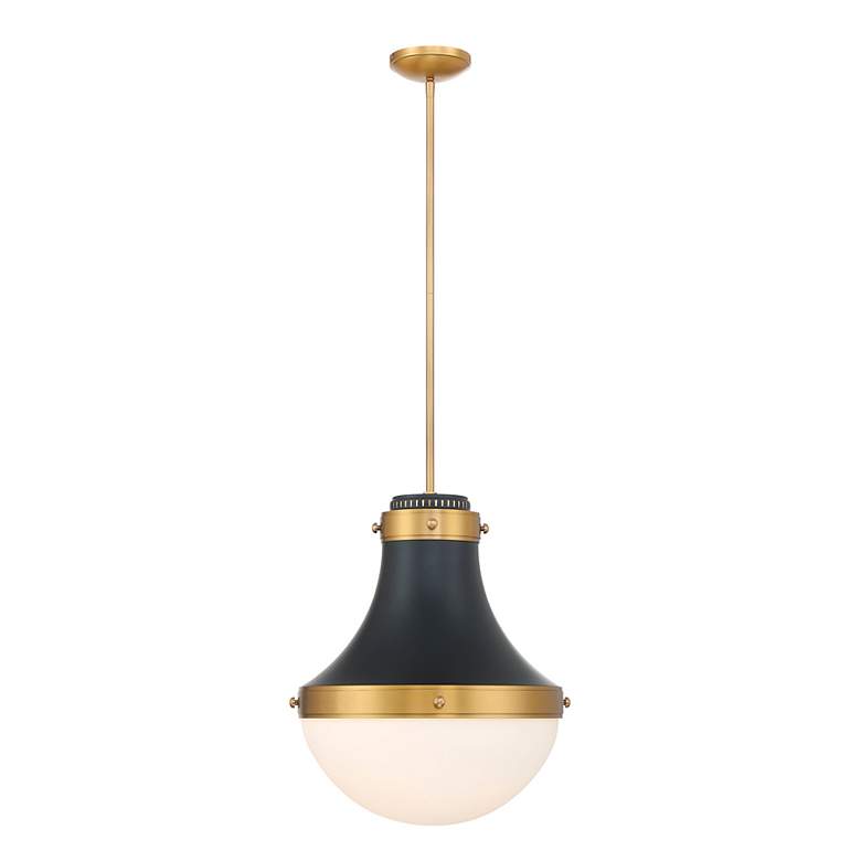 Image 3 Purelight 16 1/4"W Dark Matte Black and Brass Pendant Light more views