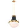 5_Purelight 16 1/4"W Dark Matte Black and Brass Pendant Light more views